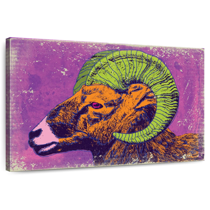 Brampt Retro Bighorn Sheep, 30" H x 45" W