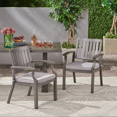 Wayzata Outdoor Modern Patio Dining Chair with Cushion by Charlton Home