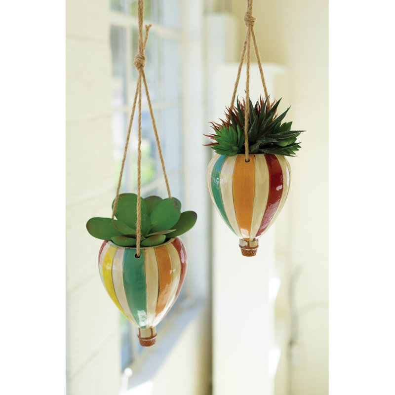  Ensemble de pots à fleurs suspendus en céramique 2 à 7 po