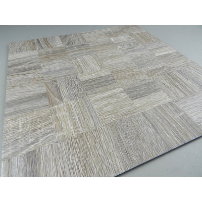 SAMPLE-Bleached Wood PVC/Metal Peel & Stick Mosaic Tile in Gray
