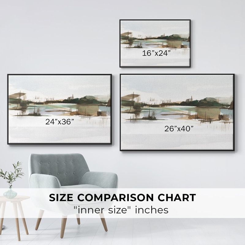 Marsh Reeds II, reproduction d'art sur toile, H 17 po x l 25 po x P 2 po, Noir