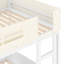 Lit superposé double avec lit gigogne, cadre de lit superposé en bois avec bibliothèque intégrée et garde-corps de sécurité de haute qualité, conception de forme d'automobile pour enfants, blanc et beige.-972837720-972837733