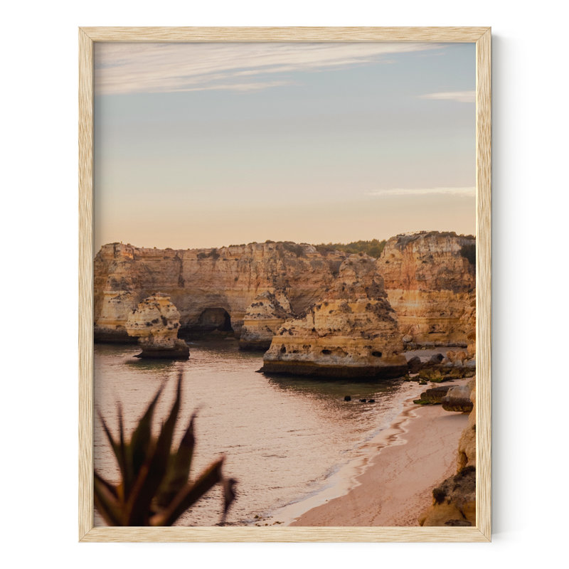 Cadre photo en bois, Beige, 6" W x 8" H