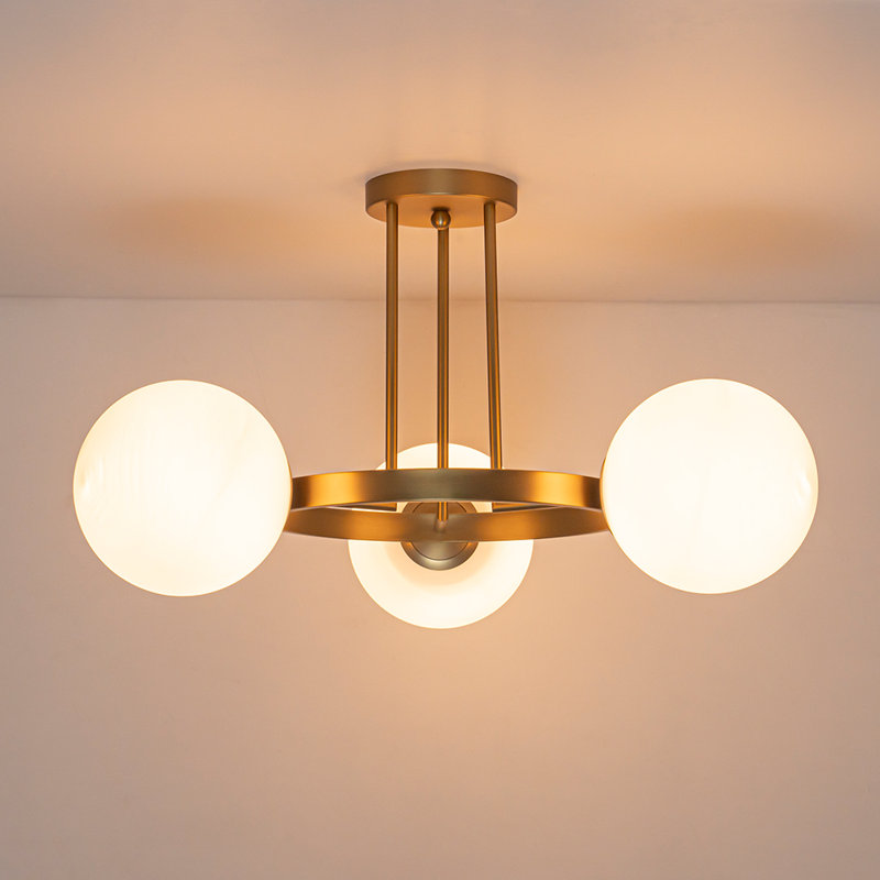Plafonnier semi-encastré 3 lumières Spoutnik