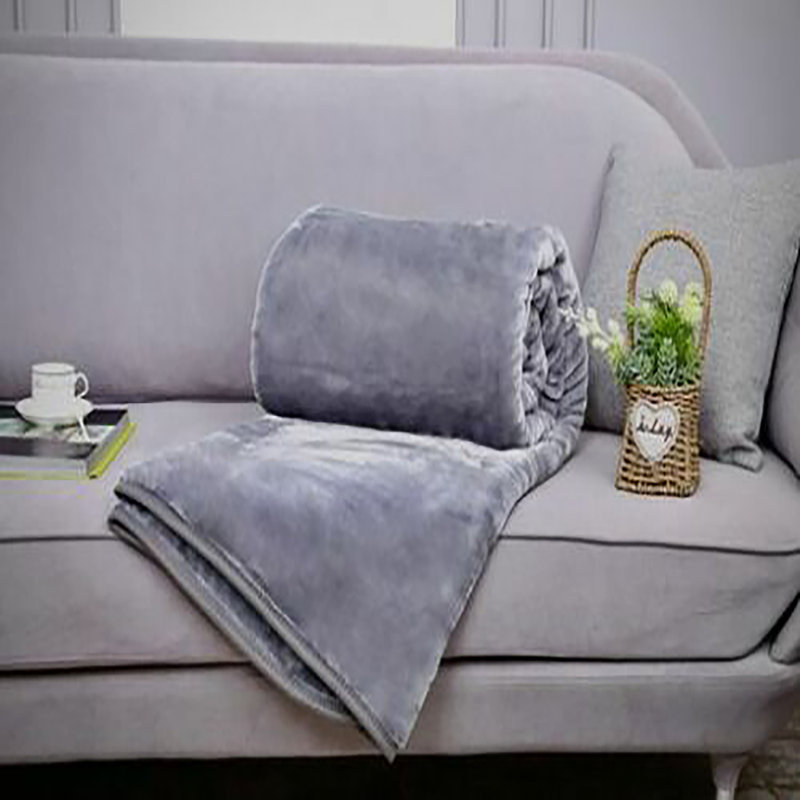Erna Canora Grey Throw, W200 x L240cm, Silver