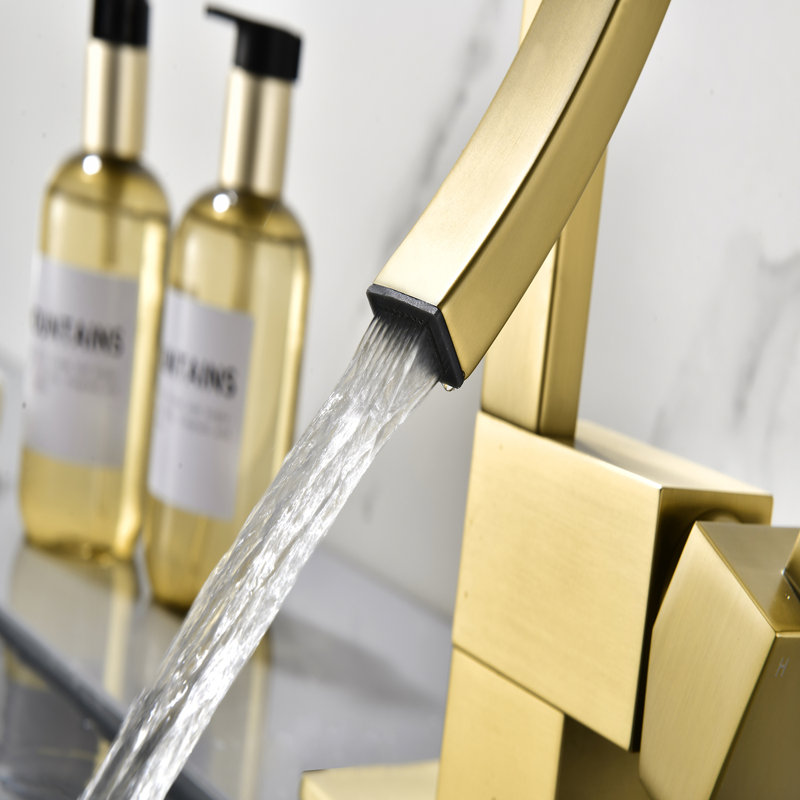 Single-Hole Single-Handle Bathroom Faucet With Drain Assembly