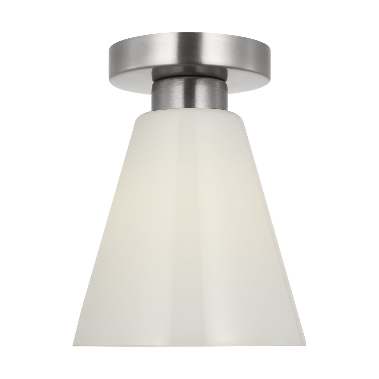 Senda One Light Flush Mount, Brushed Nickel, White