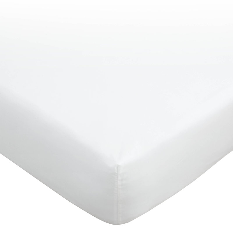 180 Thread Count Egyptian 100% Cotton Fitted Sheet, Double, White