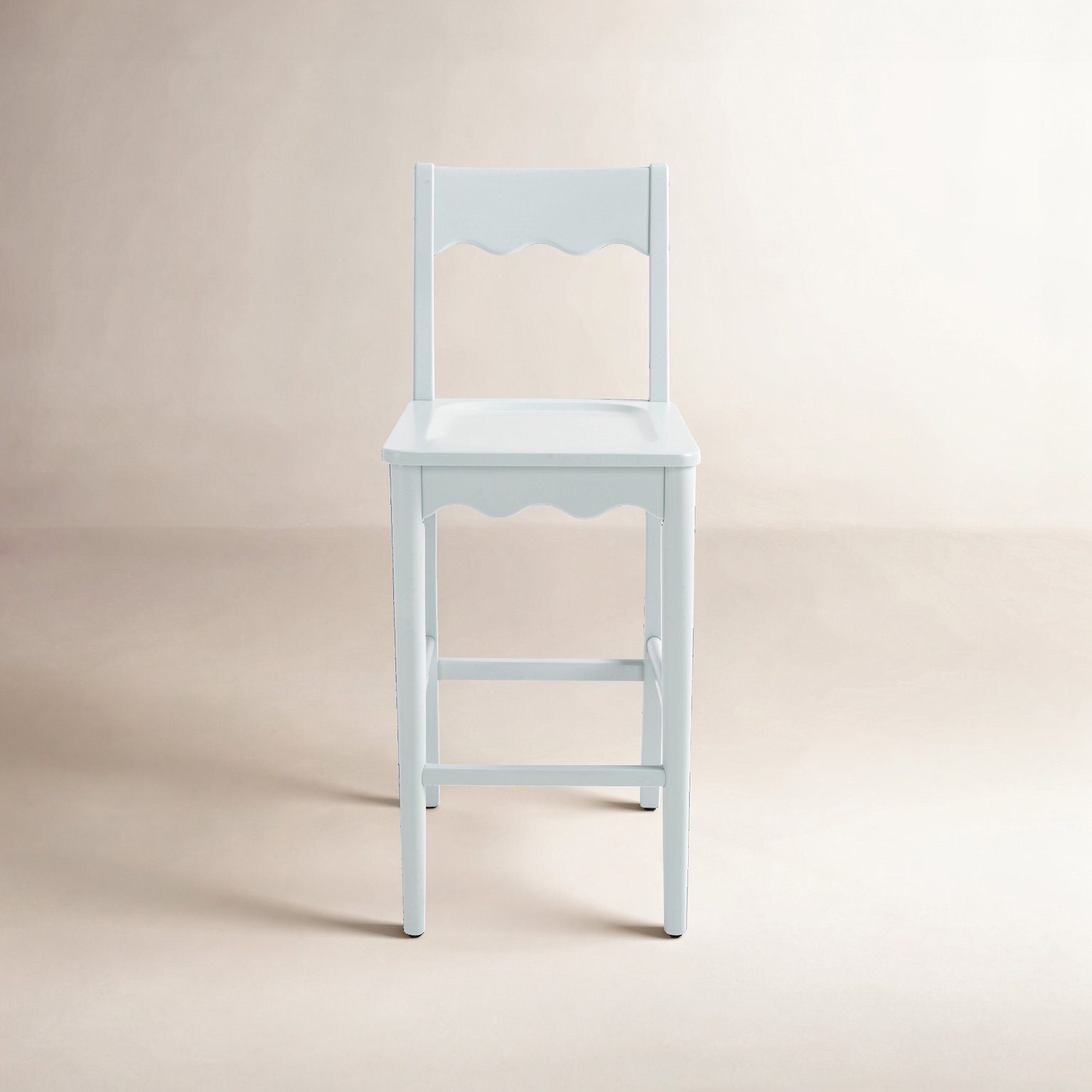 Vicki Scallop Counter Stool, Light Blue