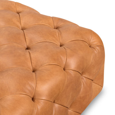 Turin 40.5" Full-Grain Genuine Italian Leather Ottoman