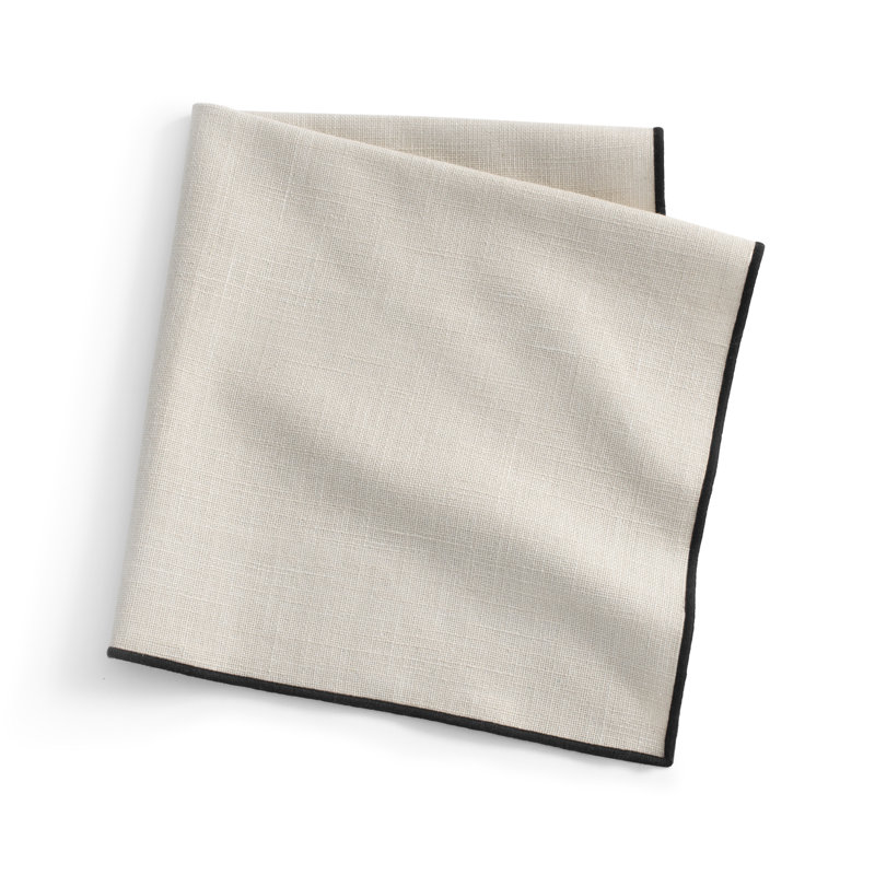 Manufacture Rock Merrow Stitch Cotton Napkin, Taupe