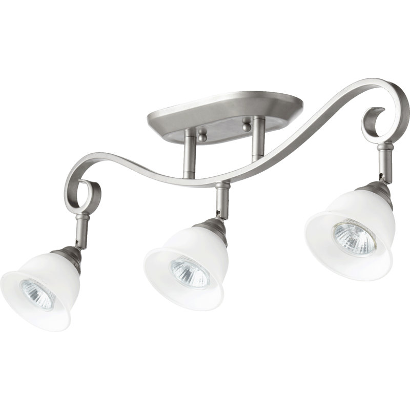 Cloche de grappe 3 lumières 22,75 po direction et projecteur Loomis, Nickel classique