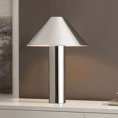 Cheri 20.5 Inch Chrome/White Metal Table Lamp
