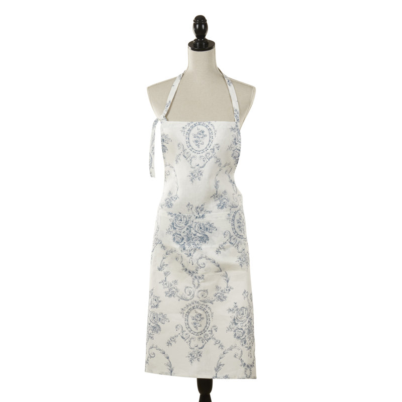 Tablier floral charmant, Bleu