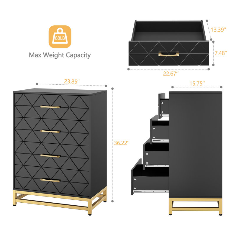 4 Drawer 60.6Cm W Chest