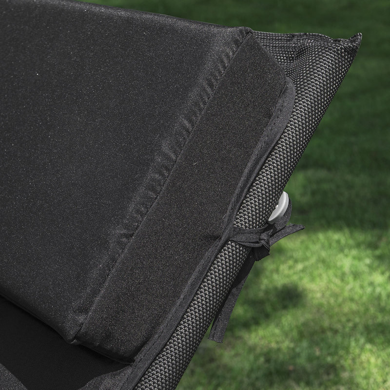Chaise Lounge Garden Seat/Back Cushion, Black