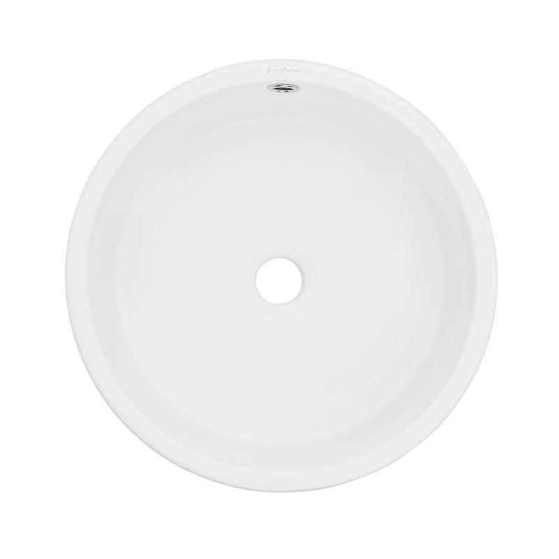 Monaco Round Ceramic Bathroom Vessel Sink, Matte White