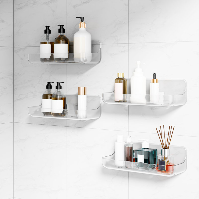 Tablettes de salle de bain en acrylique (transparent)