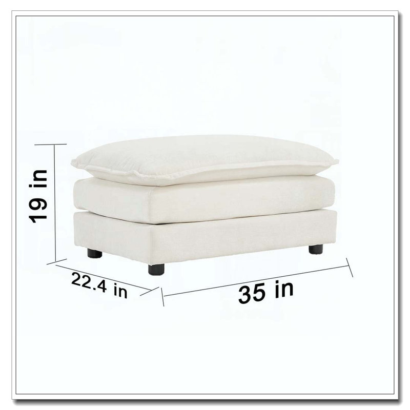 Repose-pieds en chenille, Blanc