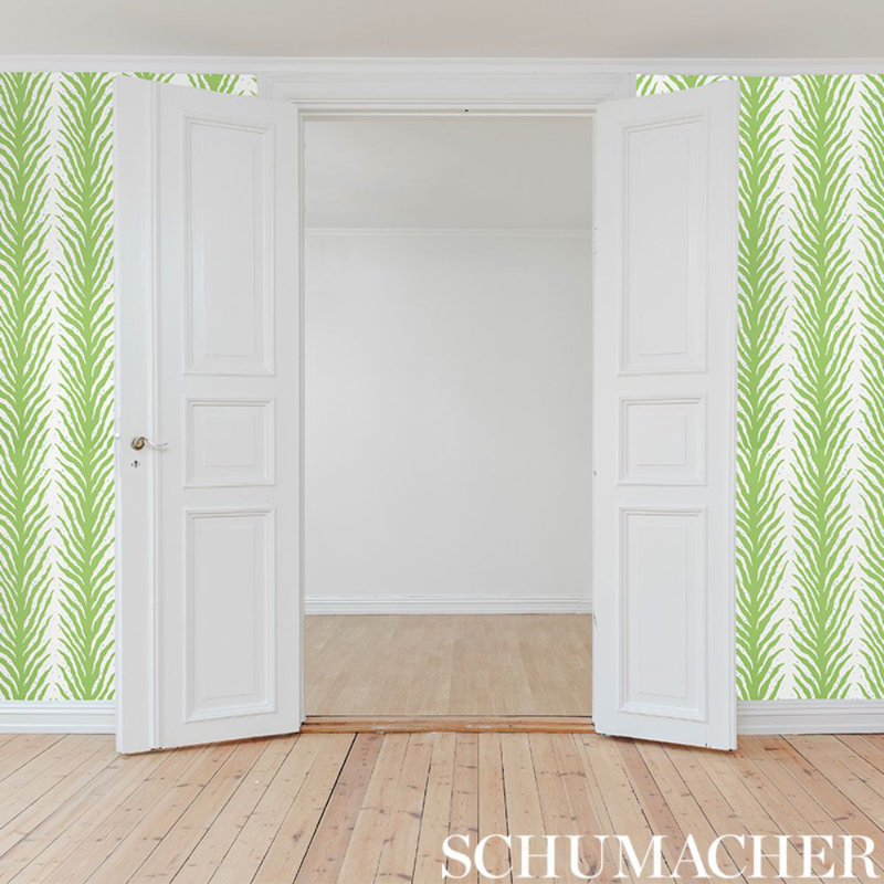 Schumacher x Celerie Kemble Creeping Fern Wallpaper, Moss