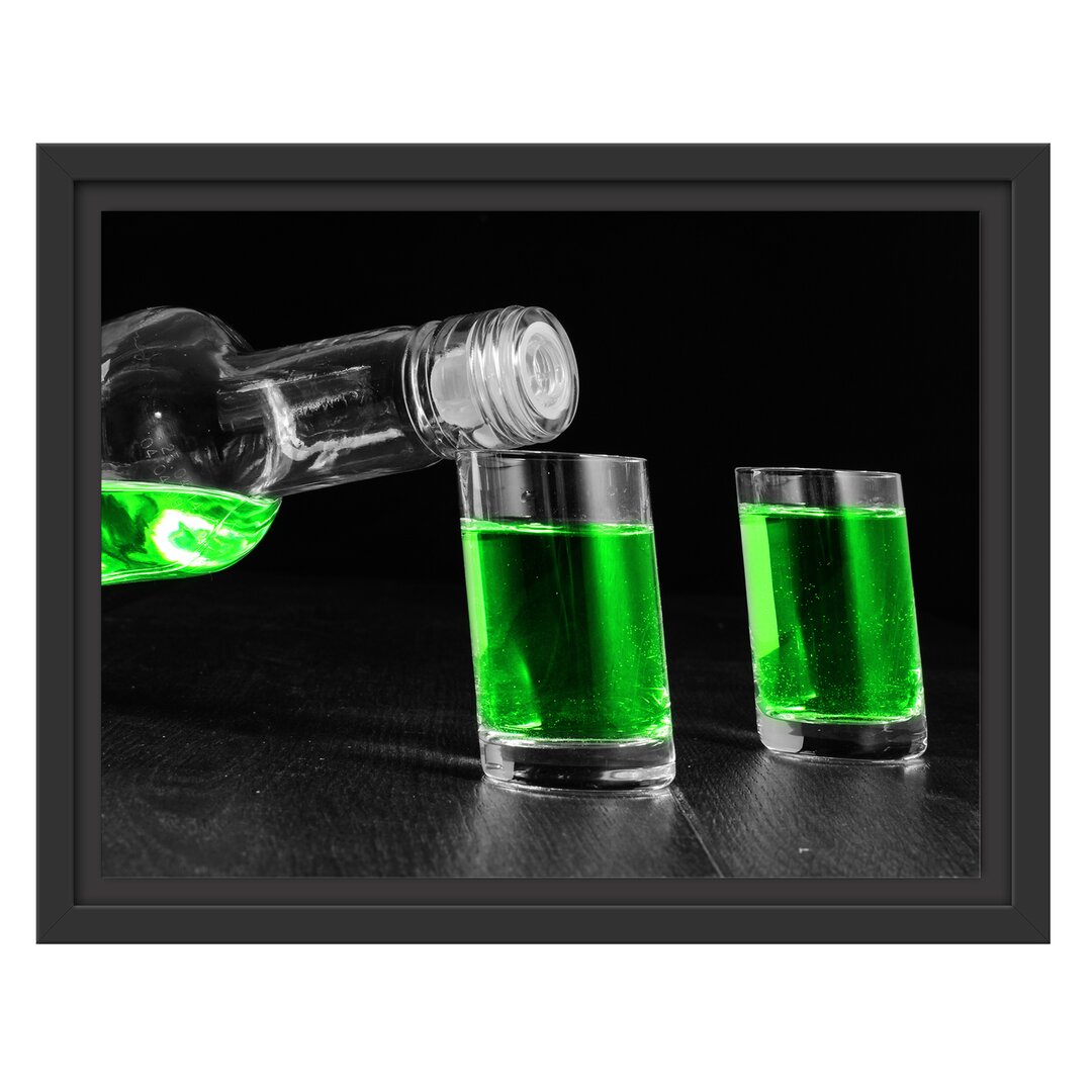 Gerahmtes Wandbild Dark Grüner Absinth