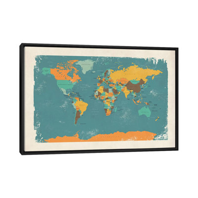 " Retro Political Map Of The World I " by Michael Tompsett