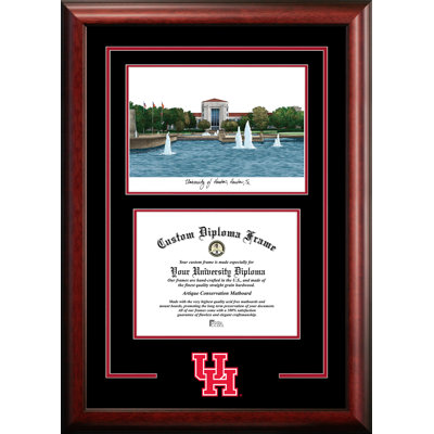 Cadre de lithographie avec images campus cougars de l’esprit de houston NCAA