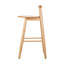 Tabouret de bar d'intérieur en bois d'hévéa Grove, finition naturelle, ensemble de 2