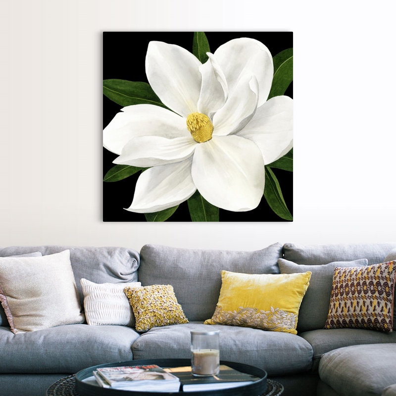 «Midnight Magnolia II», art mural sur toile, Toile tendue, H 48 po x l 48 po x P 1,25 po