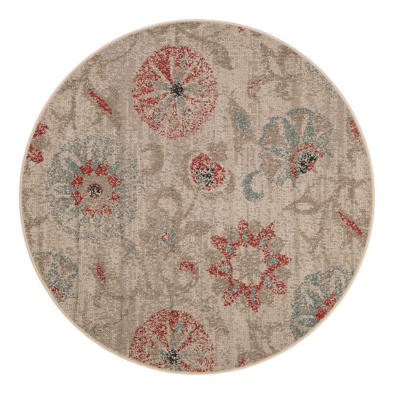 Tapis botanique intérieur / extérieur, Rond 5 pi 1 po