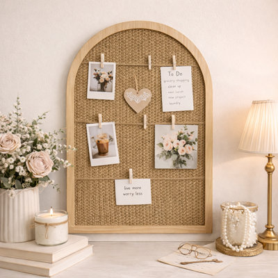 Arched Rattan Memory Board