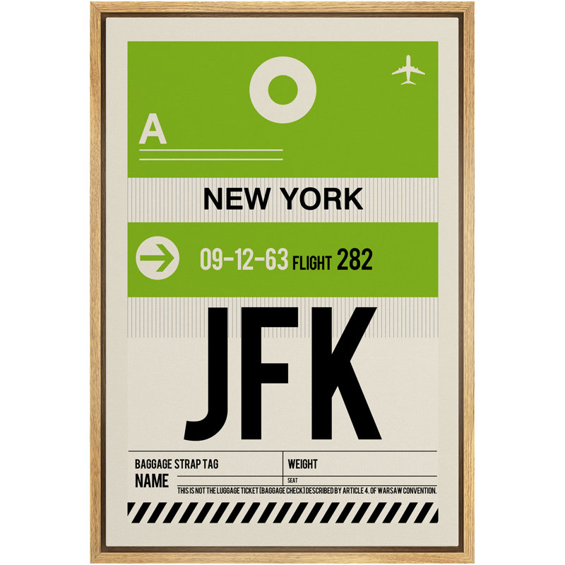 IRS06-IDEA4WALL, reproduction d'art sur toile encadrée, affiche de New York, H 24 po x l 16 po x P 1,5 po, Encadrement brun