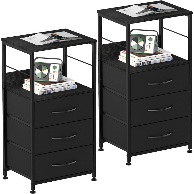 Ahnesti 3 - Drawer End Table Set, Black