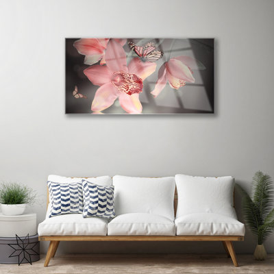 Floral Flowers - Unframed Photograph on Glass
