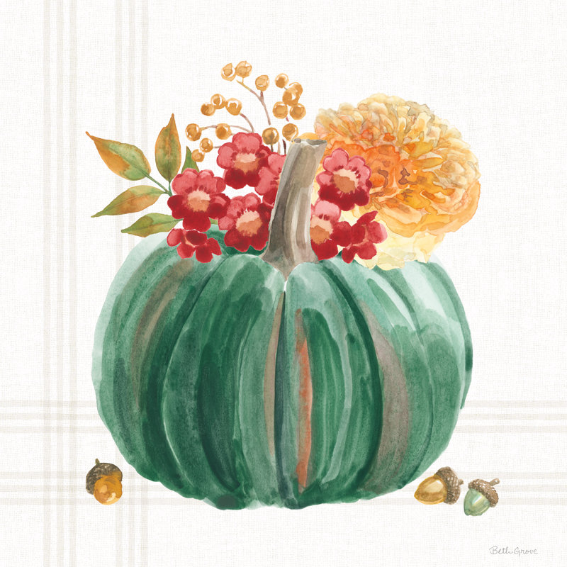 «Wooded Harvest X» par Beth Grove - reproduction imprimée, H 12 po x l 12 po, Non, Toile tendue