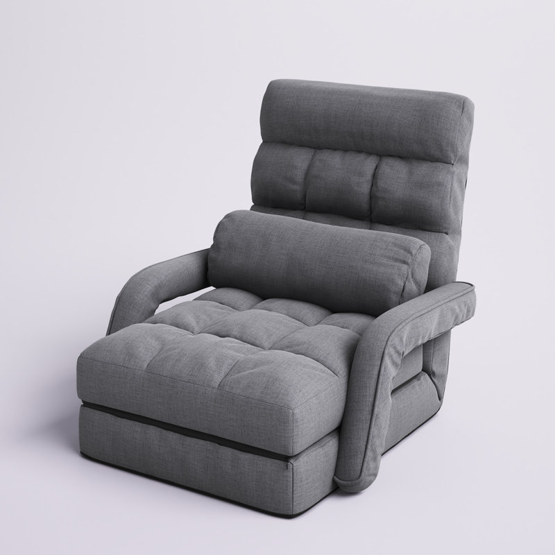 Canapé-lit pliant avec accoudoirs et coussin Trule, Bleu