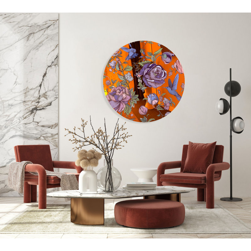 Cercles d'acrylique en miroir fleurs foncées