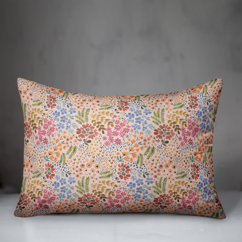  Coussin floral lombaire, Rose