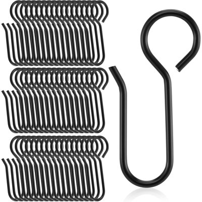 Paquet de 60 crochets de rideau noirs en S