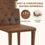 Chaises de salle à manger ergonomiques à technologie brune, confort moderne avec pieds en métal noyer