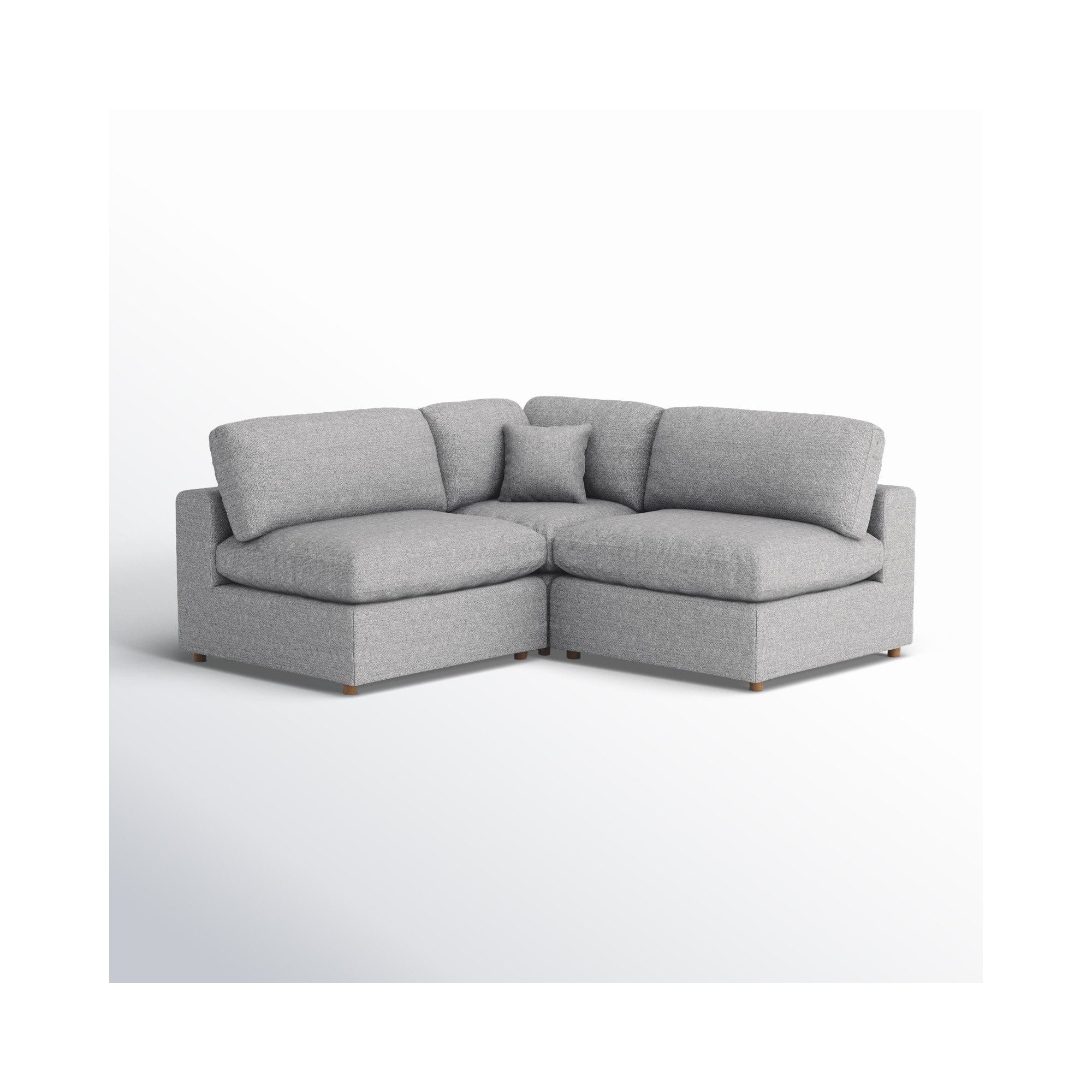 Jossa Upholstered L-Sectional, Gray Linen Blend