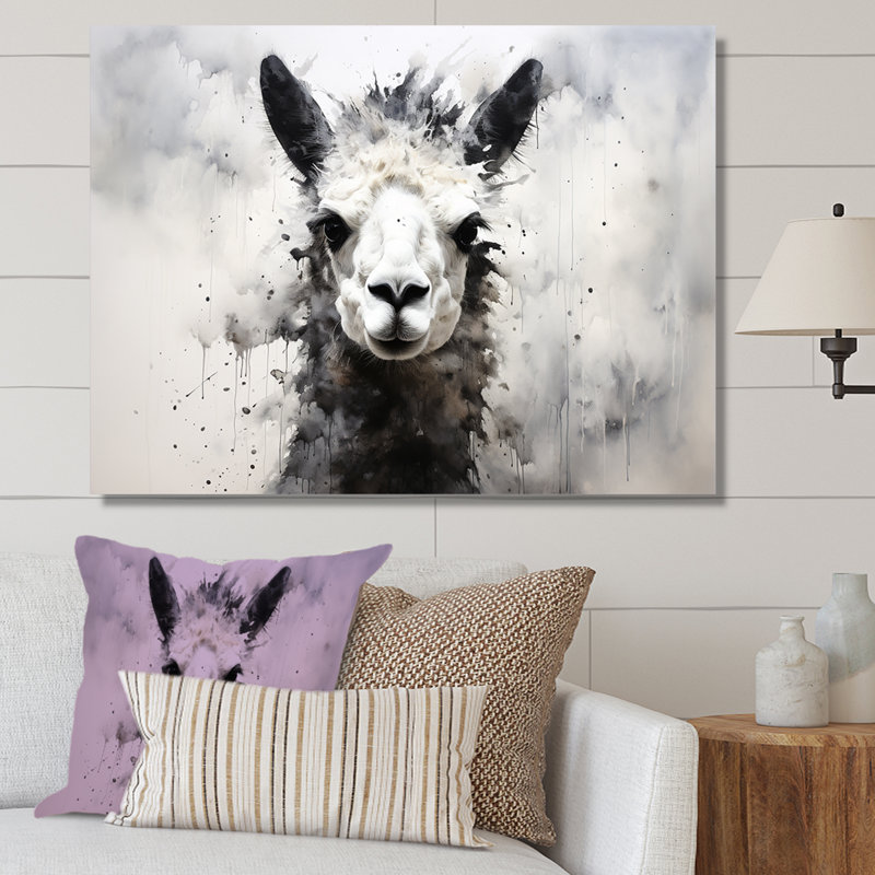 Noir et blanc, minimalisme, alpaga monochrome I, Toile tendue, H 16 po x l 32 po x P 1 po