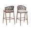 Lot de 2 chaises longues d'extérieur en forme de U, en PE, avec coussin d'eau, structure en aluminium, style et finition modernes.