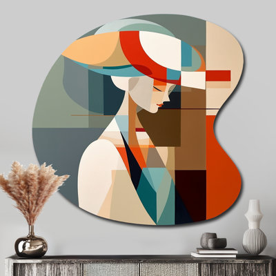 Art féminin, art déco IV - femme asymétrique, art mural en métal, sculpture murale en forme unique
