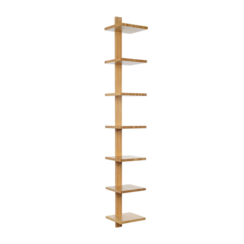 Cleo Column Bamboo Solid Wood Floating Shelf, Large