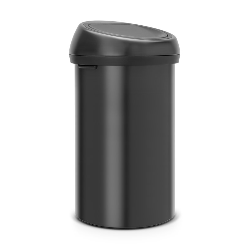 Poubelle à couvercle tactile 16 gallons, Noir mat