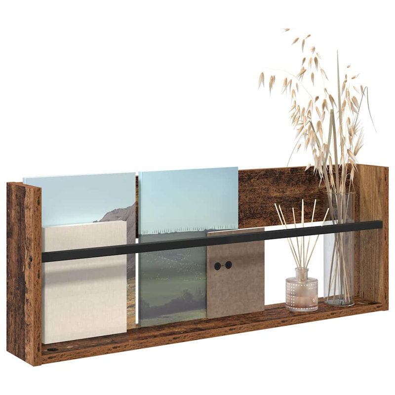 Wood Magazine Rack, Dark Brown