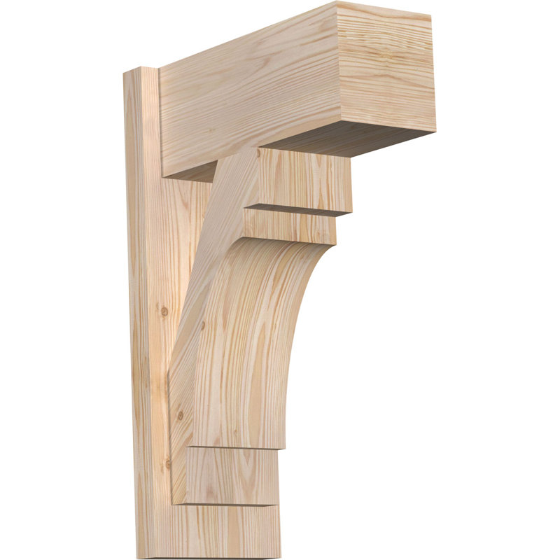Persienne en bois Merced Block Rustic Timber, P 16 po x H 24 po, Sapin Douglas de 7 1/2 po (lisse)