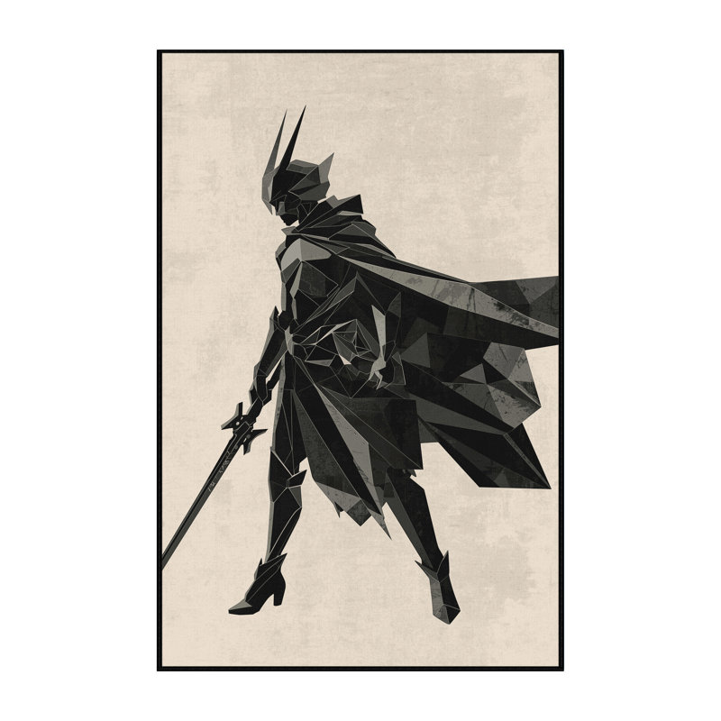 Tapis géométrique beige élégant et lavable à la machine Aidan Demon Hunter, 7 x 9