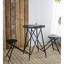 Table d'appoint 59,38 x 24 x 32,3 po et deux sièges, en fer, noir